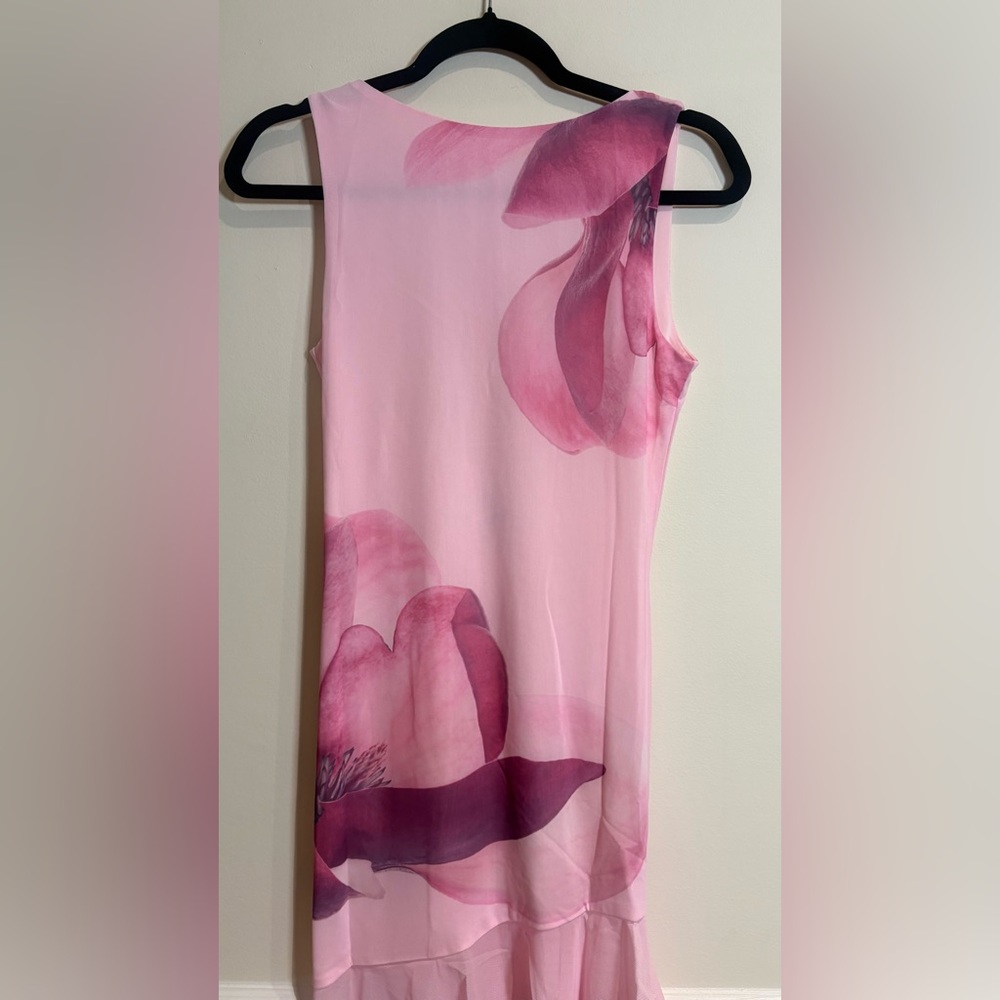 Pink Floral Ruffle Backless Mini Dress - Picture 6 of 12